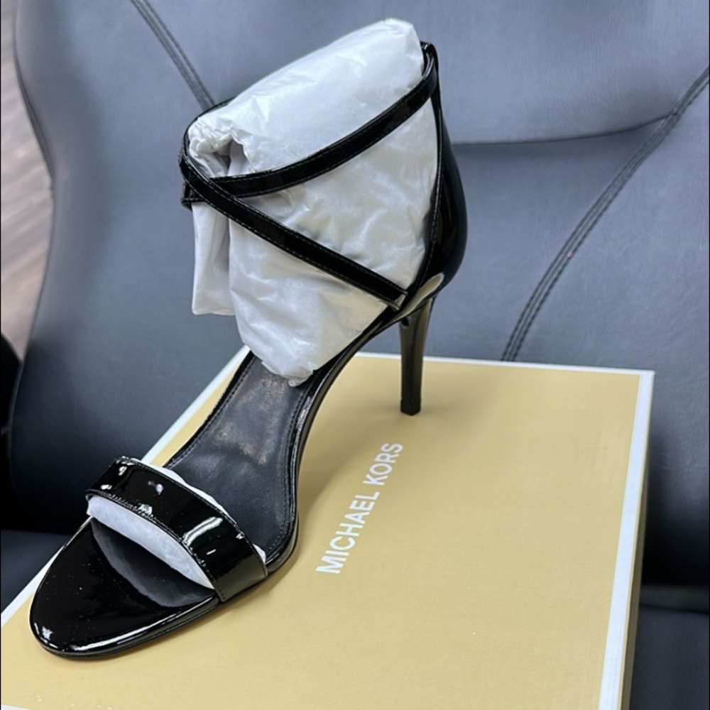 Michael Kors Glossy Black Stiletto Sandals